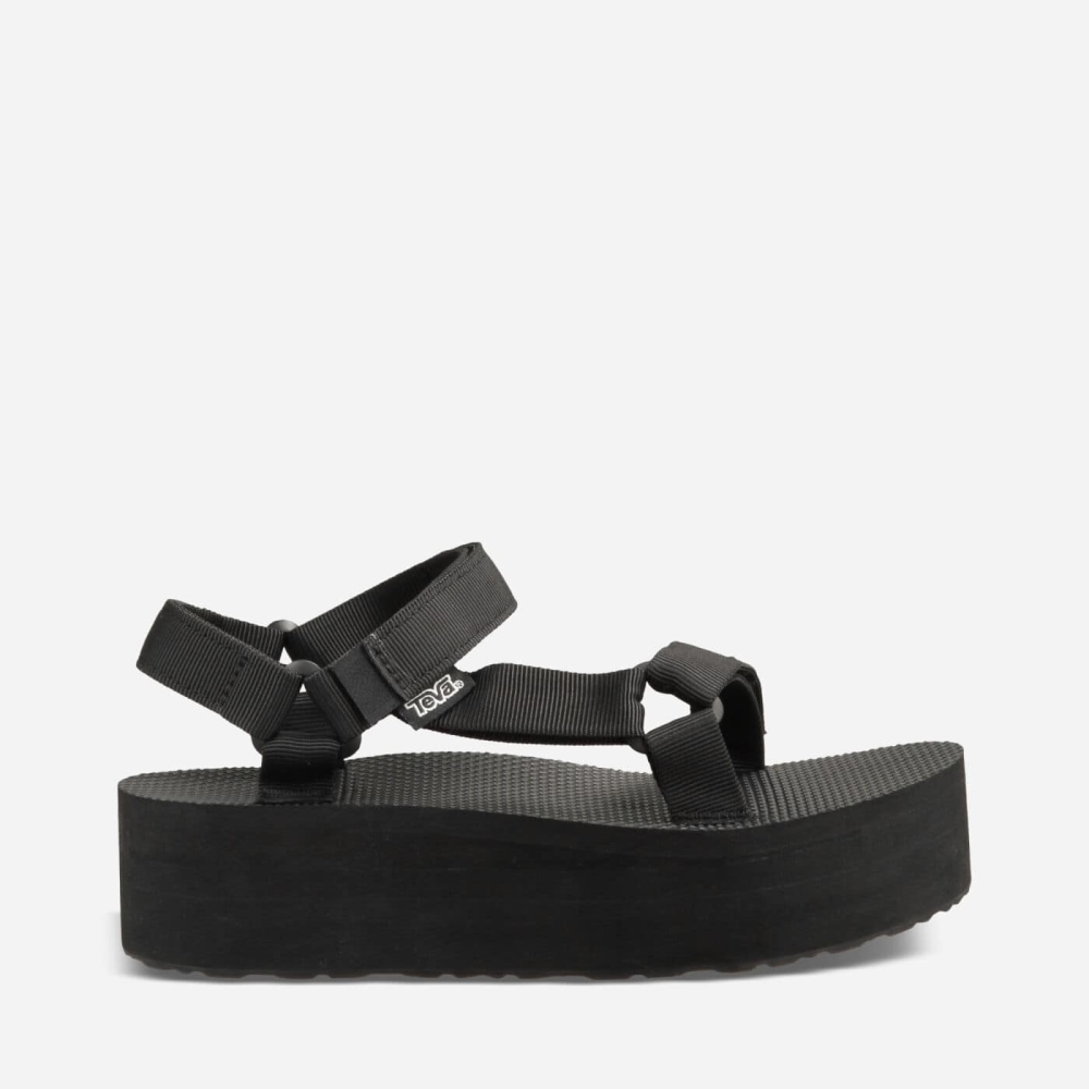 Teva Flatform Universal Women's Black Sandals CA34101 Canada Online